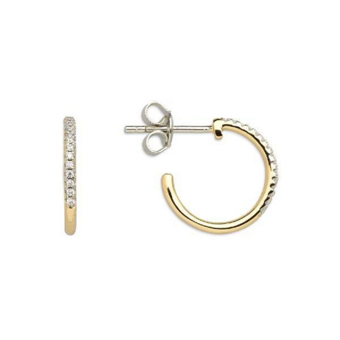 Creolen Damen "Modern Classic" Silber vergoldet mit Zi