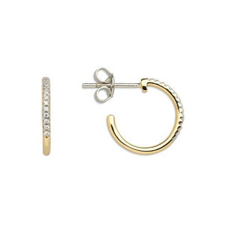 Creolen Damen "Modern Classic" Silber vergoldet mit Zi