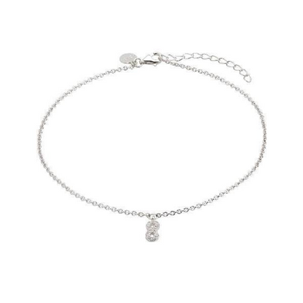 Fusskettchen Damen "Silver Basic" Unendlichkeit Silber