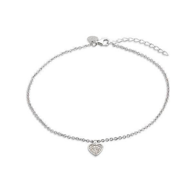 Fusskettchen Damen "Silver Basic" Herz Silber