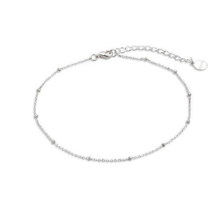 Fusskettchen Damen "Silver Basic" kleine Kugeln Silber