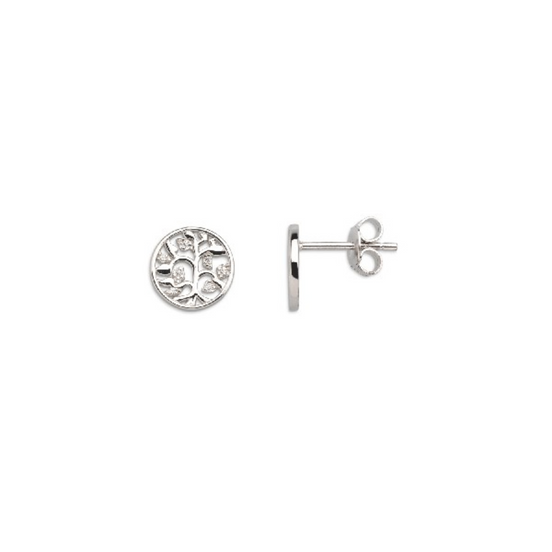 Ohrstecker Damen "Lebensbaum" silberfarben