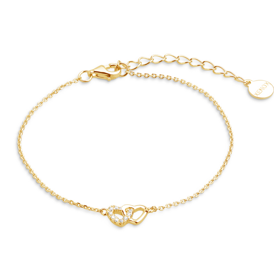Armband Damen "Love Story" Silber goldfarben Herz XS35