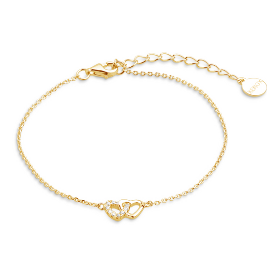 Armband Damen "Love Story" Silber goldfarben Herz XS35