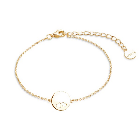 Armband Damen "Love Story" goldfarben Herzen