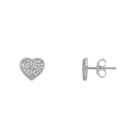 Ohrstecker Damen "Love Story" Silber mit Zirkonia Herz