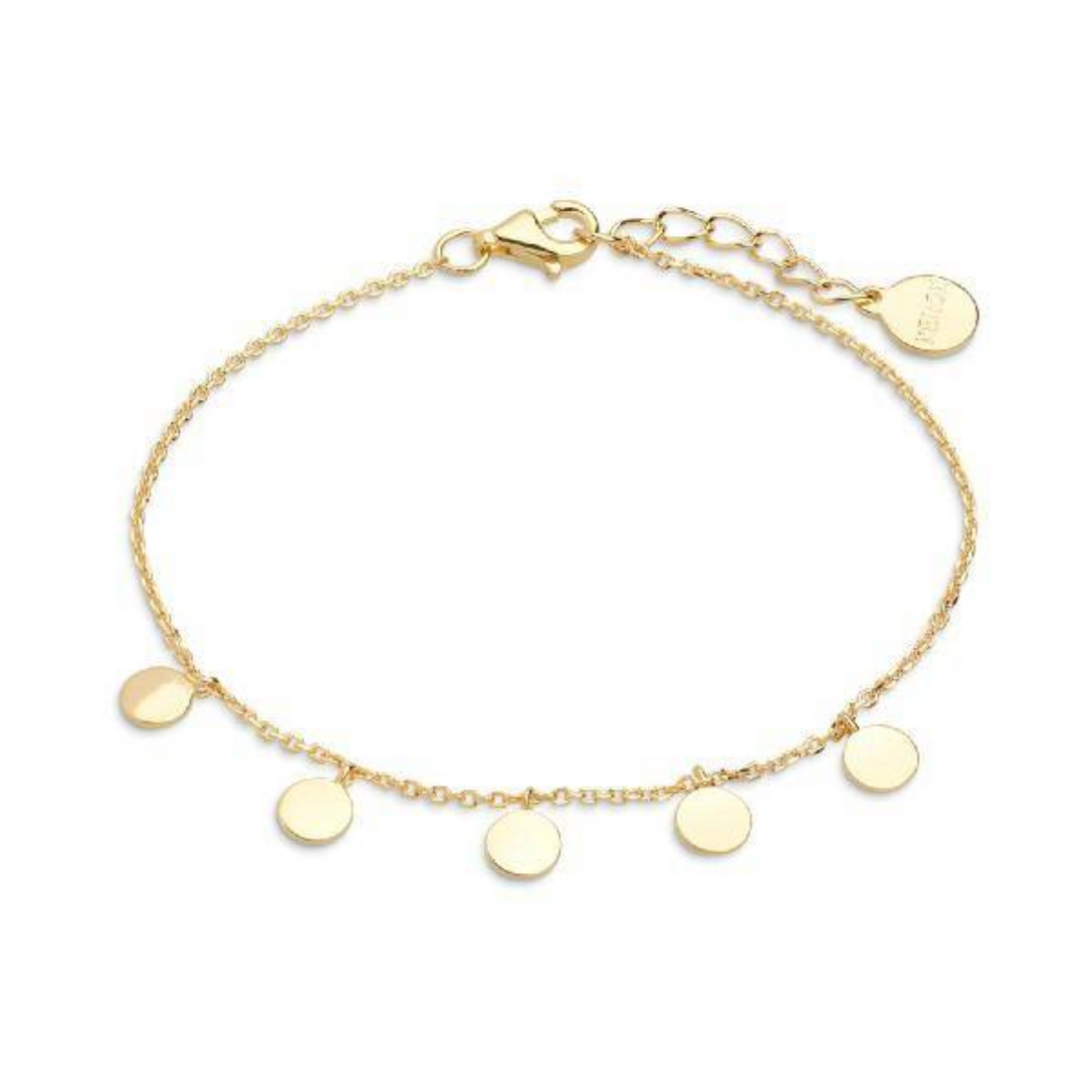 Armband Damen "runde Plättchen" Silber vergoldet XS369