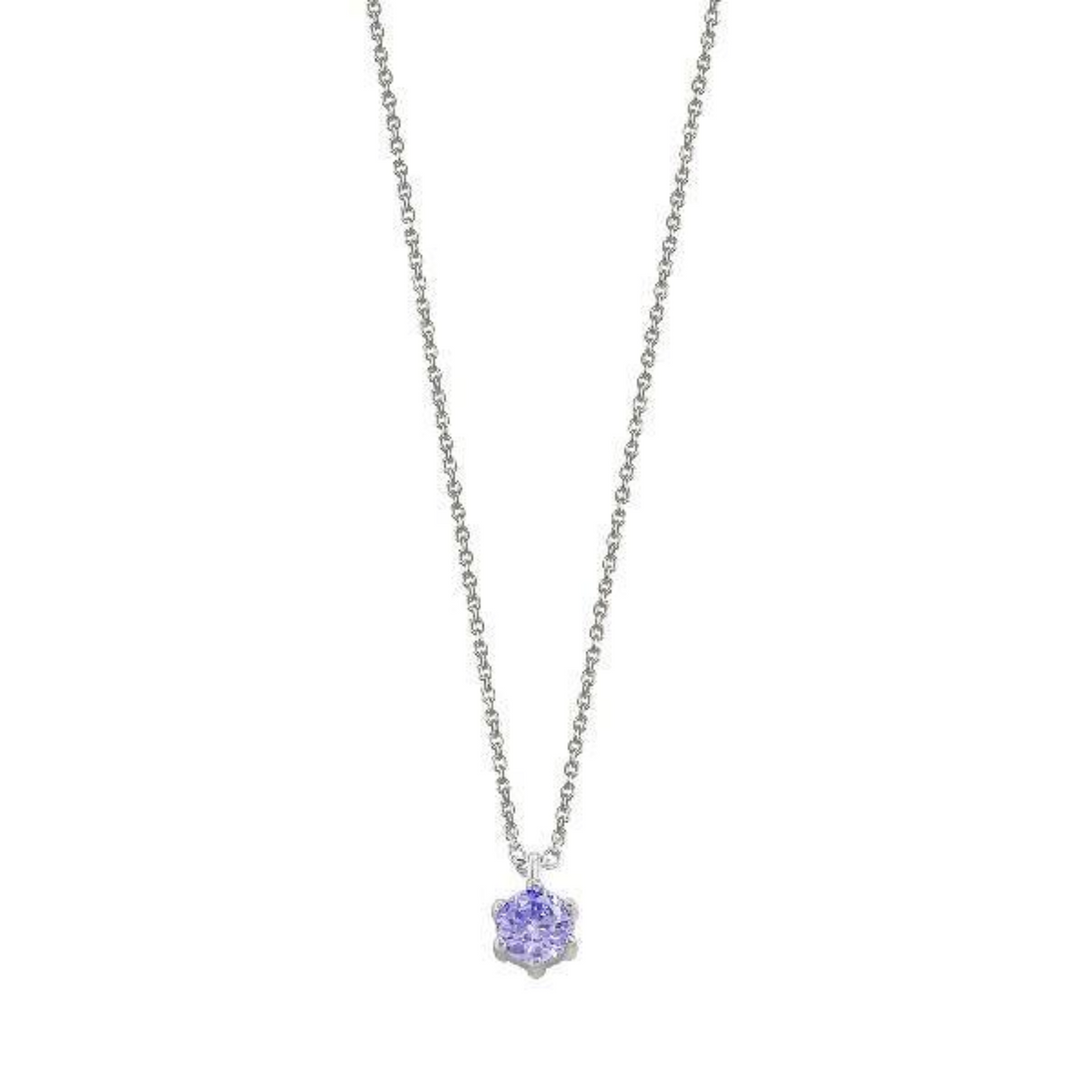 Kette Damen "Multicolor" Silber Krappe Lavendel