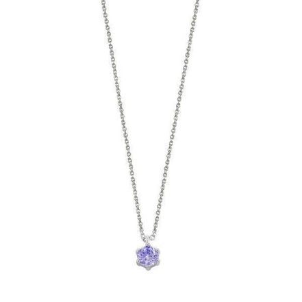 Kette Damen "Multicolor" Silber Krappe Lavendel
