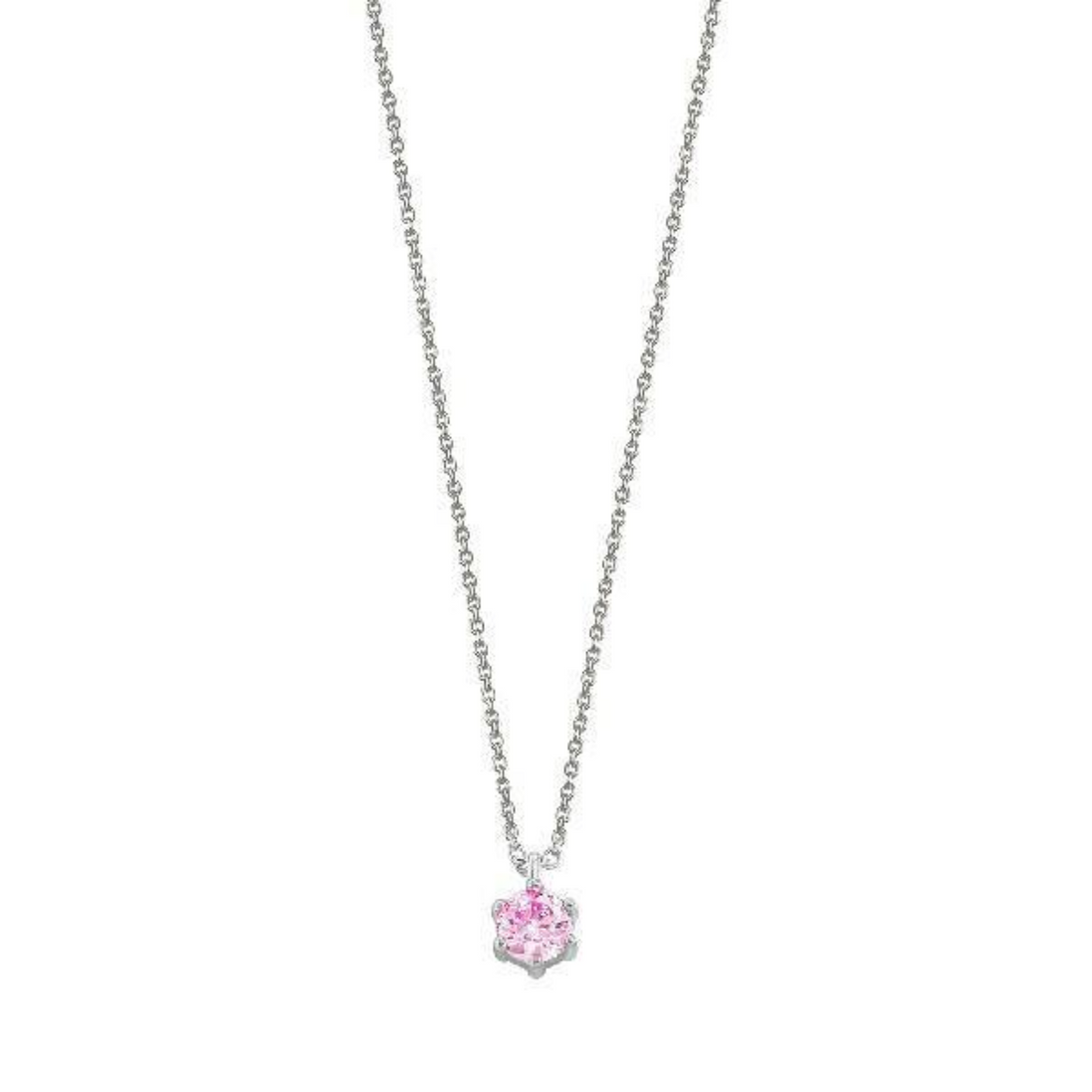 Kette Damen "Multicolor" Silber Krappe Pink
