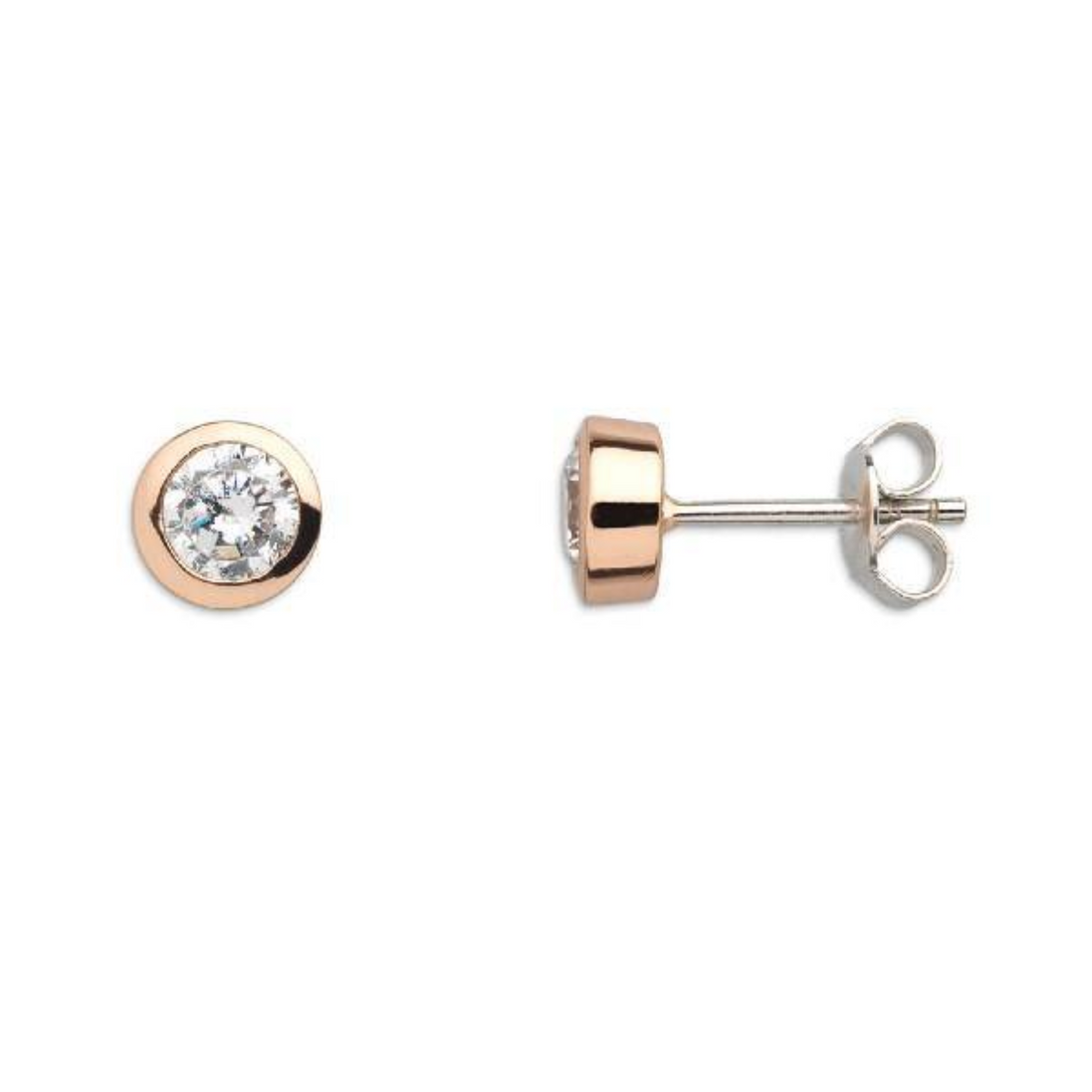 Ohrstecker Damen "Silver Circle" Silber Roséfarben XS7