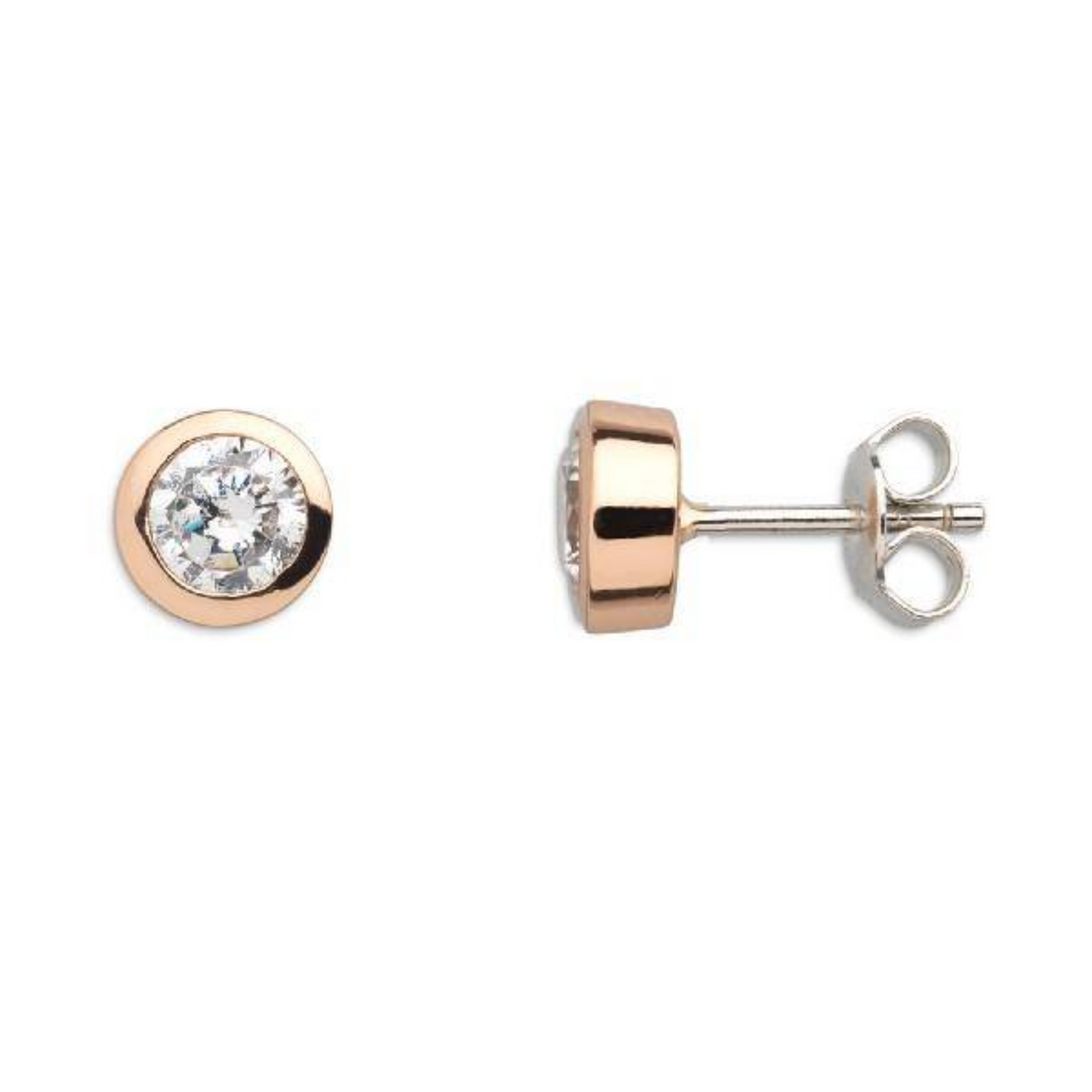 Ohrstecker Damen "Silver Circle" Silber Roséfarben XS7