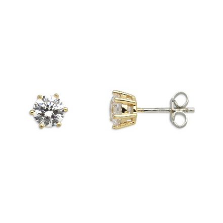 Ohrstecker Damen "Silver Circle K" 6mm goldfarben XS7