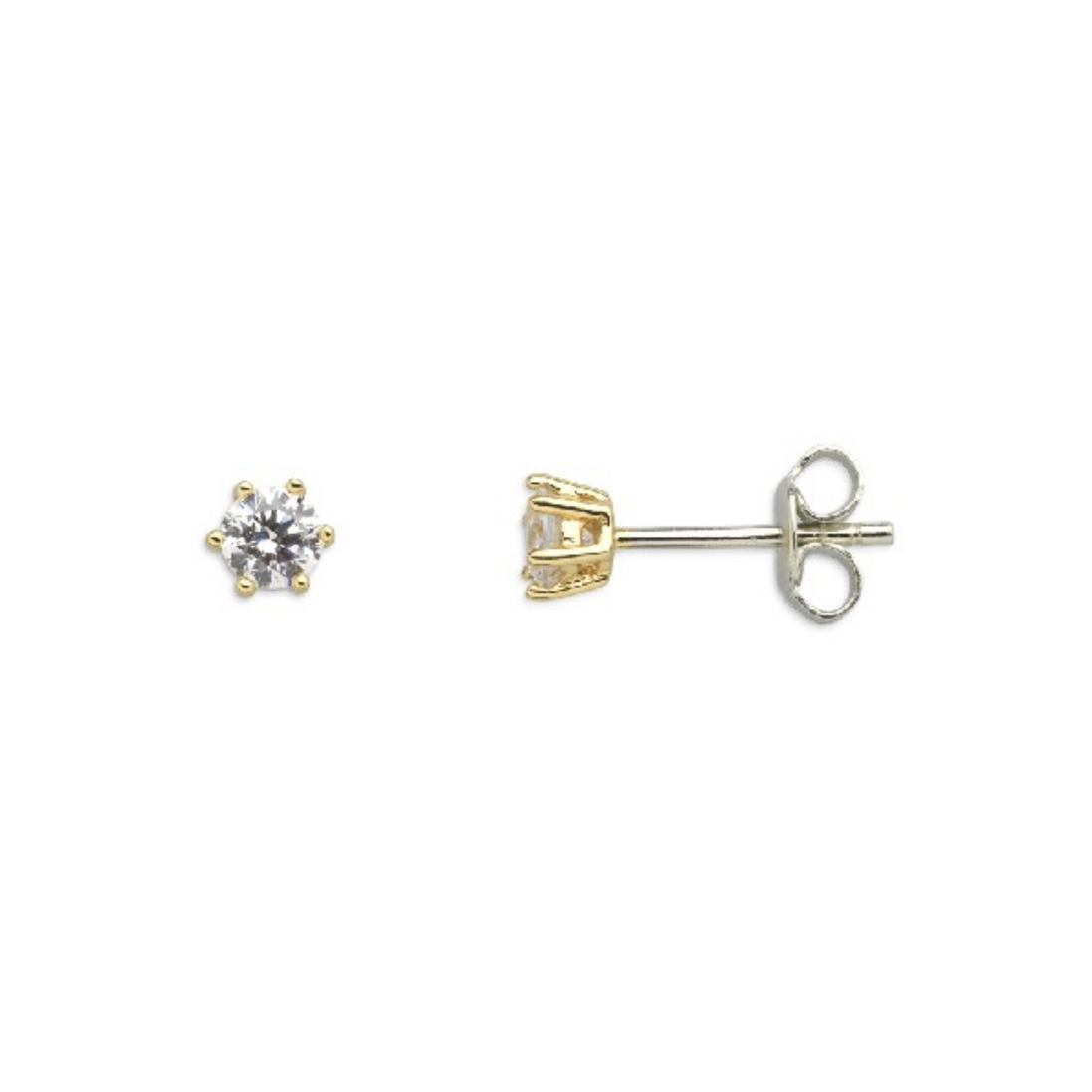 Ohrstecker Damen "Silver Circle K" 4mm goldfarben XS7