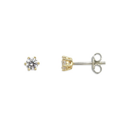 Ohrstecker Damen "Silver Circle K" 4mm goldfarben XS7
