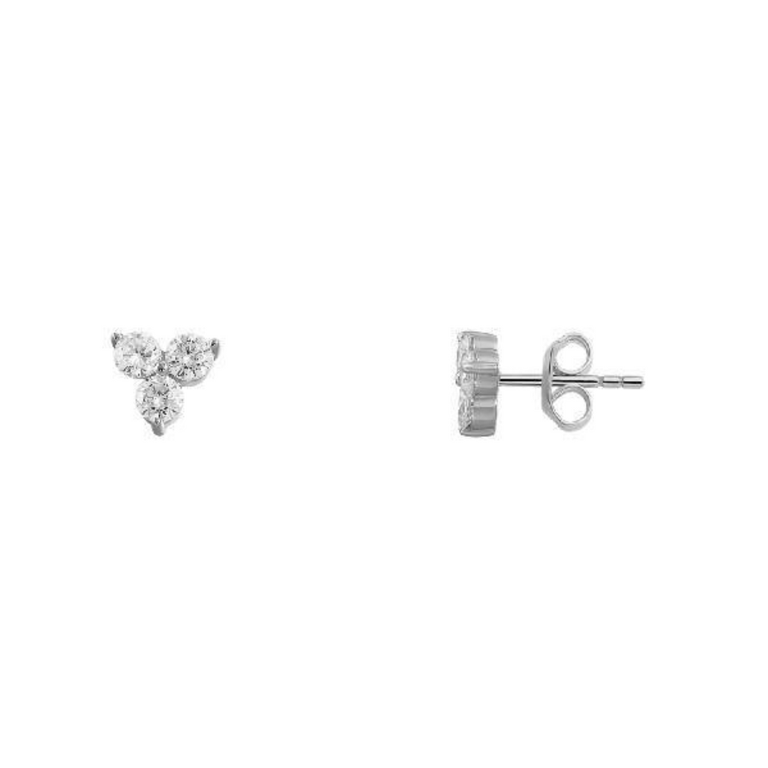 Ohrstecker Damen "Silver Basic" Krappe Silber Zirkonia