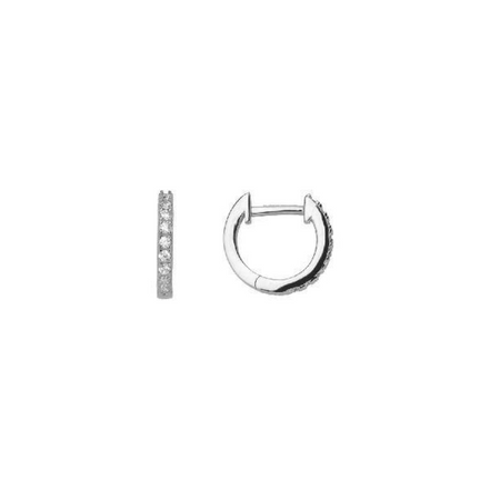 Creolen Damen "Modern Classic Basic" Silber mit Zirkon