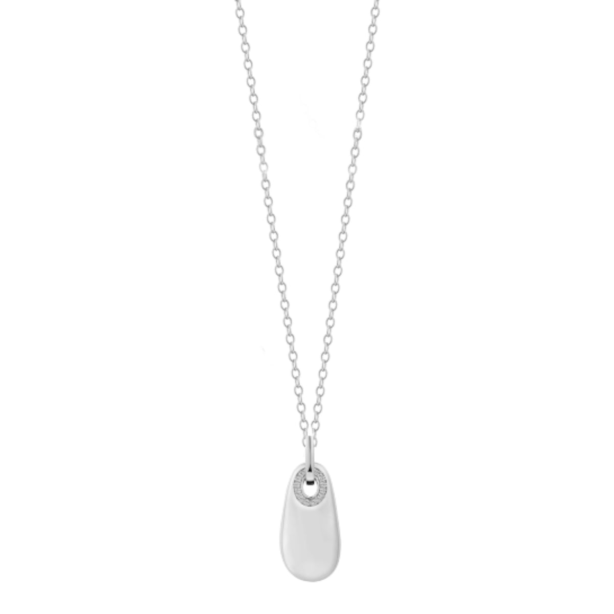 Kette Bean mit Anhänger Zirkonia Silber