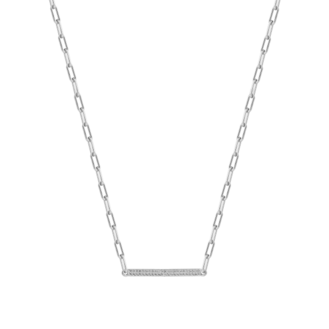 Kette Tag mit Anhänger Zirkonia Silber