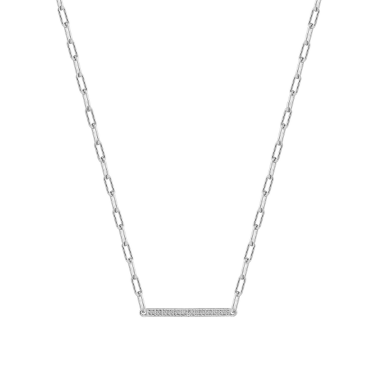 Kette Tag mit Anhänger Zirkonia Silber