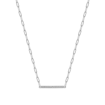 Kette Tag mit Anhänger Zirkonia Silber