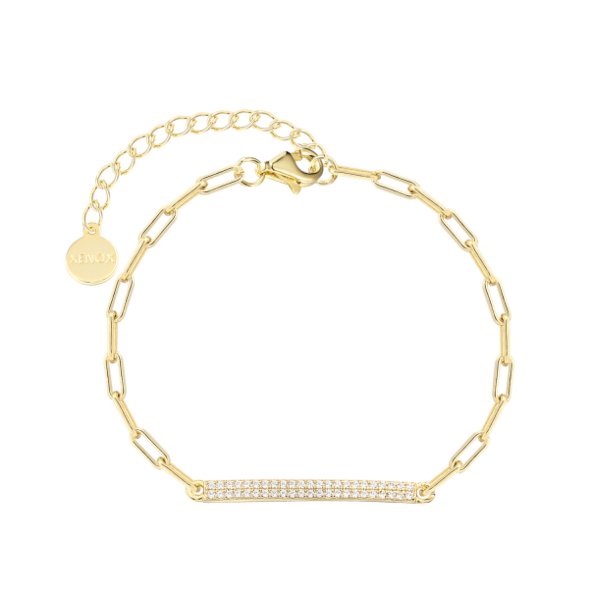 Armband Tag mit Platte Vergoldet Zirkonia