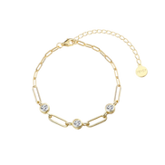 Gliederarmband Linked Zirkonia Vergoldet