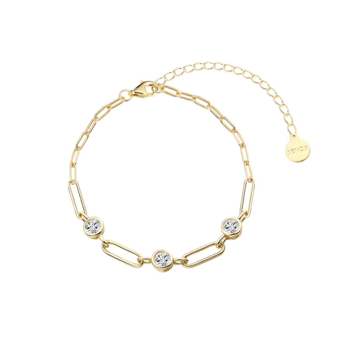 Gliederarmband Linked Zirkonia Vergoldet