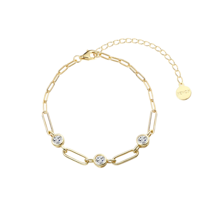 Gliederarmband Linked Zirkonia Vergoldet