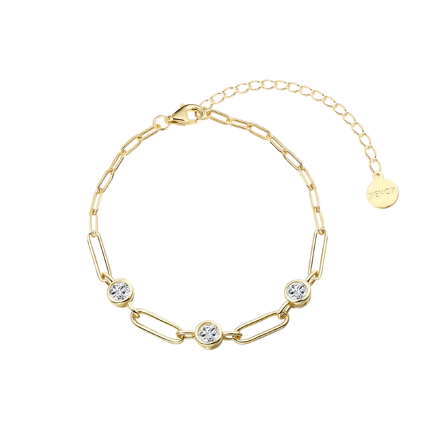 Gliederarmband Linked Zirkonia Vergoldet