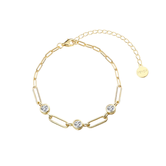 Gliederarmband Linked Zirkonia Vergoldet