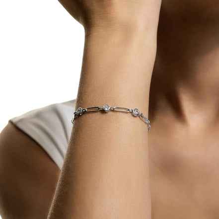 Gliederarmband silber Zirkonia