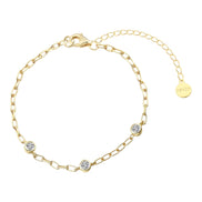 Gliederarmband vergoldet Zirkonia