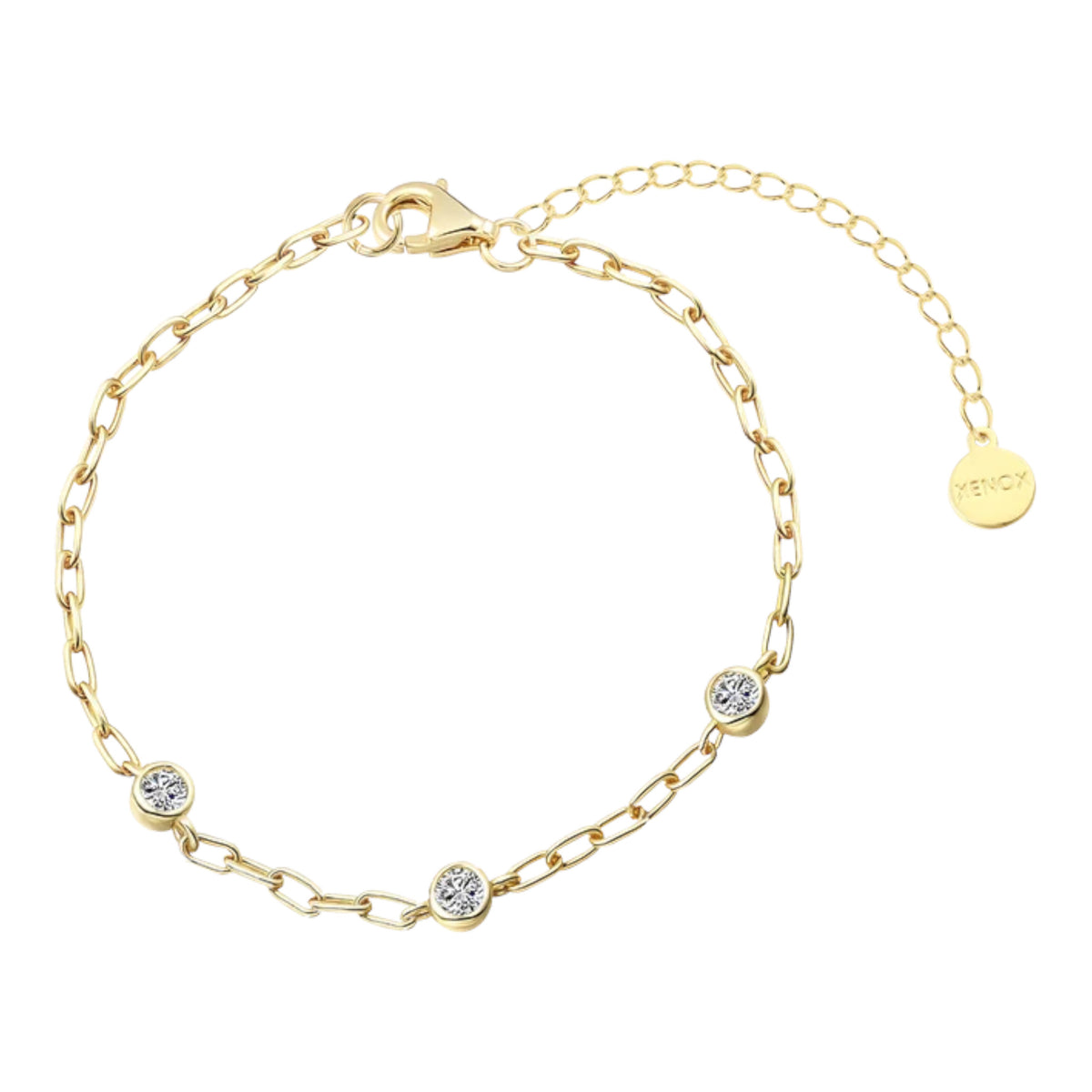 Gliederarmband vergoldet Zirkonia