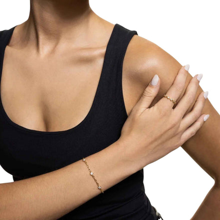 Gliederarmband vergoldet Zirkonia