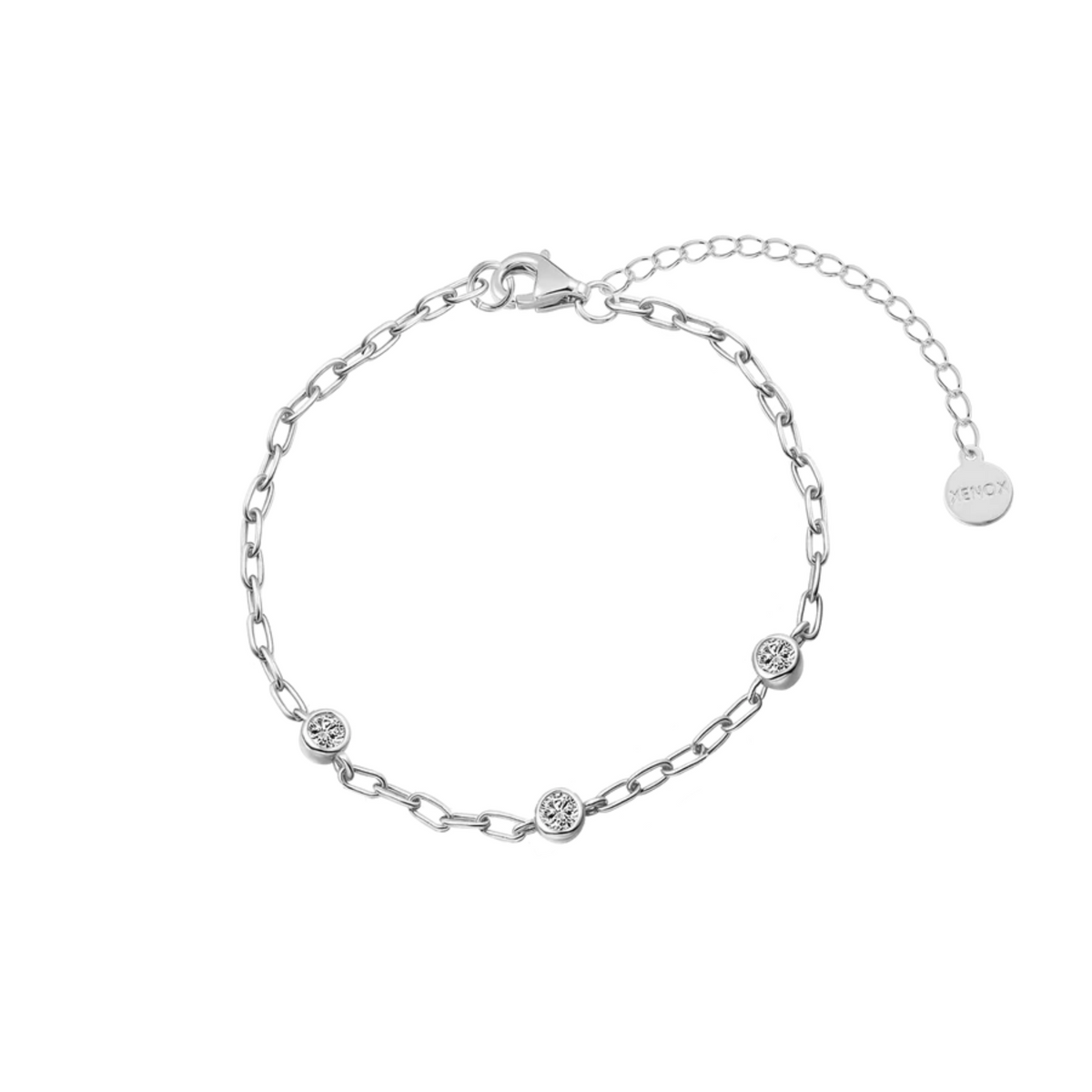 Gliederarmband silber Zirkonia