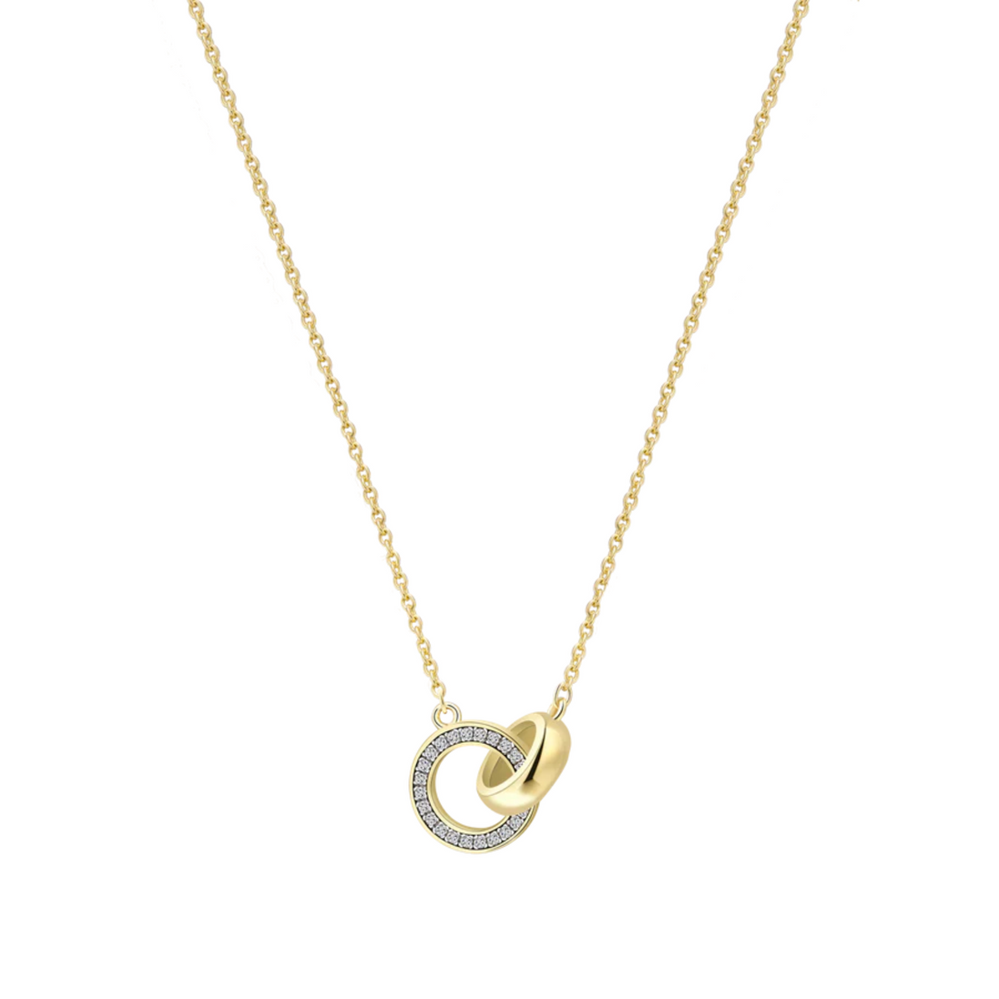 Kette Kreise goldfarben Zirkonia
