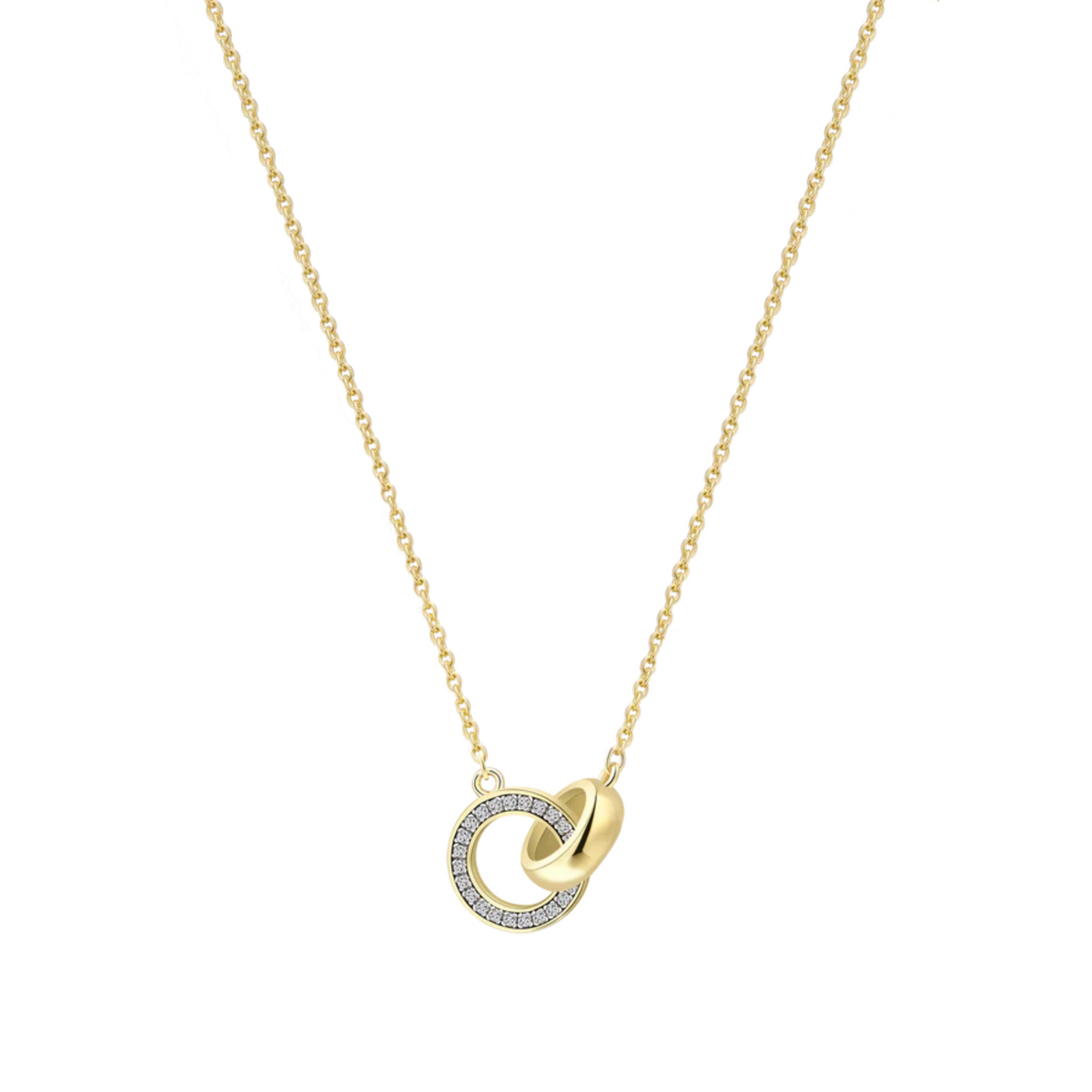 Kette Kreise goldfarben Zirkonia