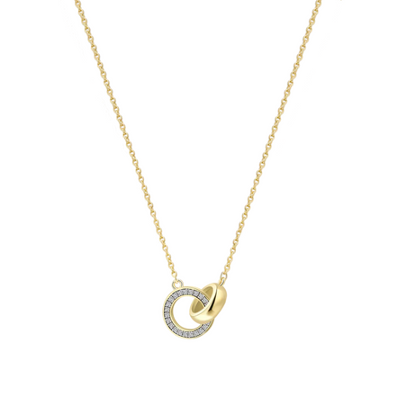 Kette Kreise goldfarben Zirkonia