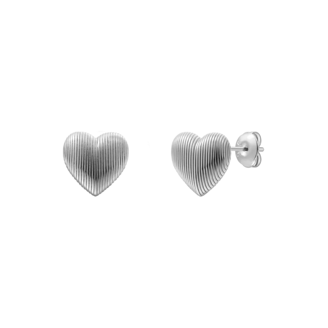 Ohrstecker Heartbeat Herz silberfarben