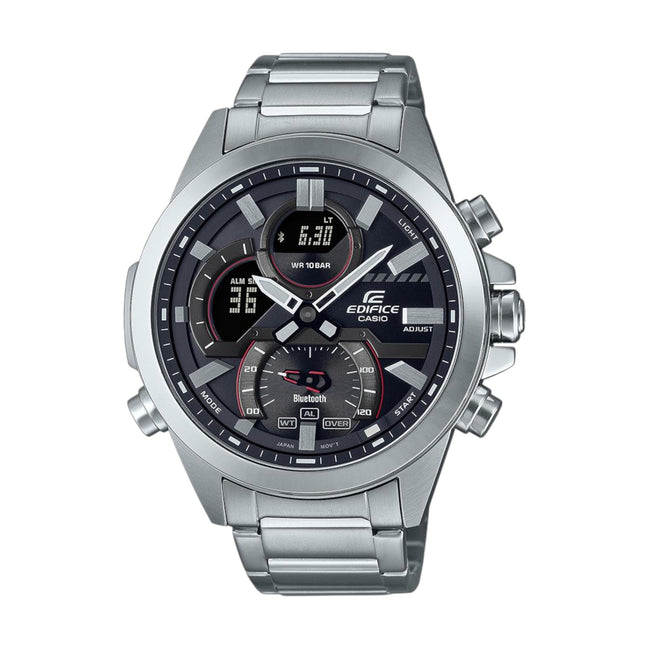 Uhr Herren "Edifice" Edelstahl, silber, schwarz ECB-30