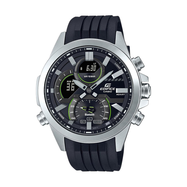Uhr Herren "Edifice" Resin-Armband, Edelstahl, silber