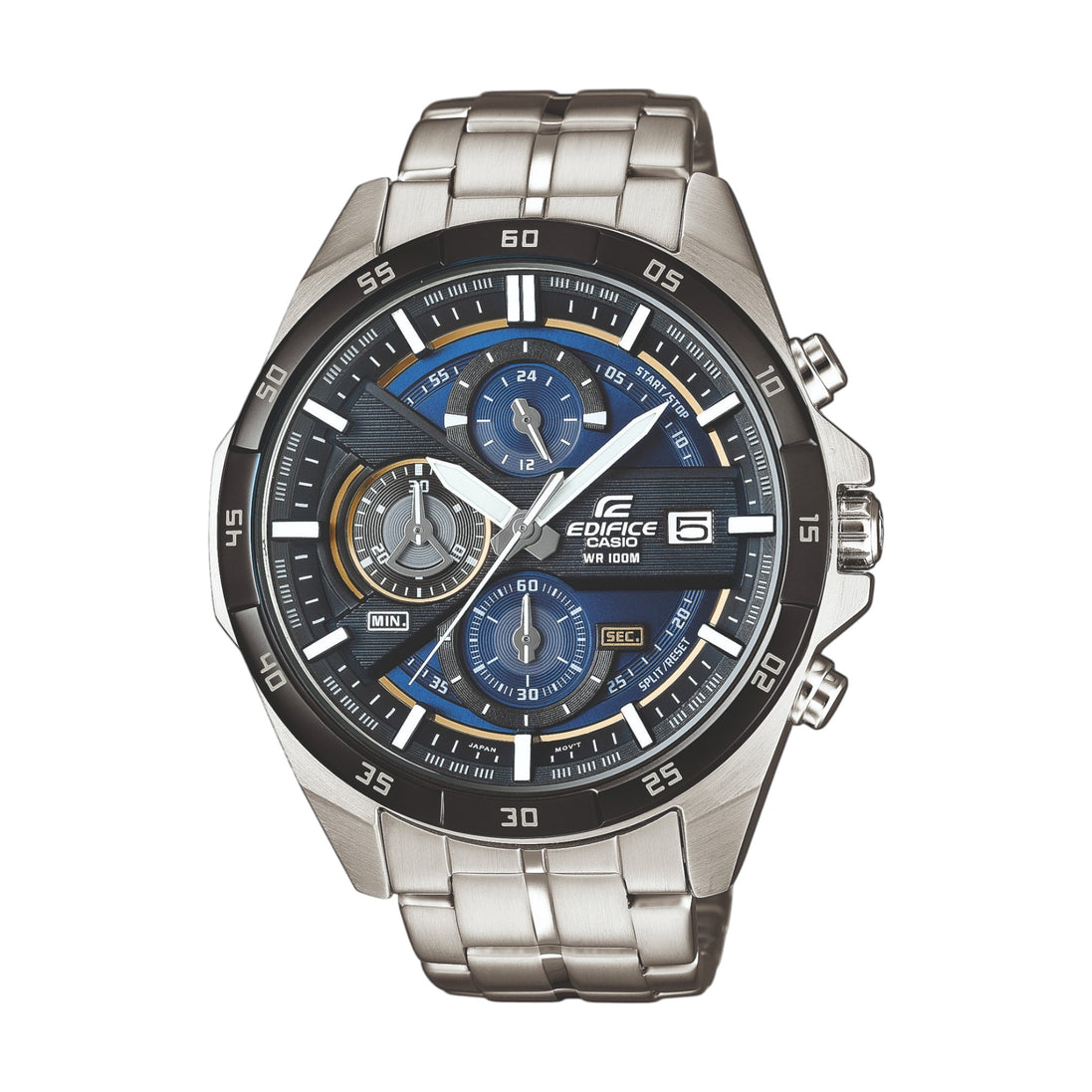 Uhr Herren "Edifice" Edelstahl, silber, schwarz, blau