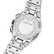 Herrenuhr Chrono Bike Edelstahl, weiß/blau