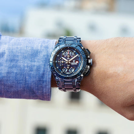 Herrenuhr Chrono Bike Spezialausgabe blau