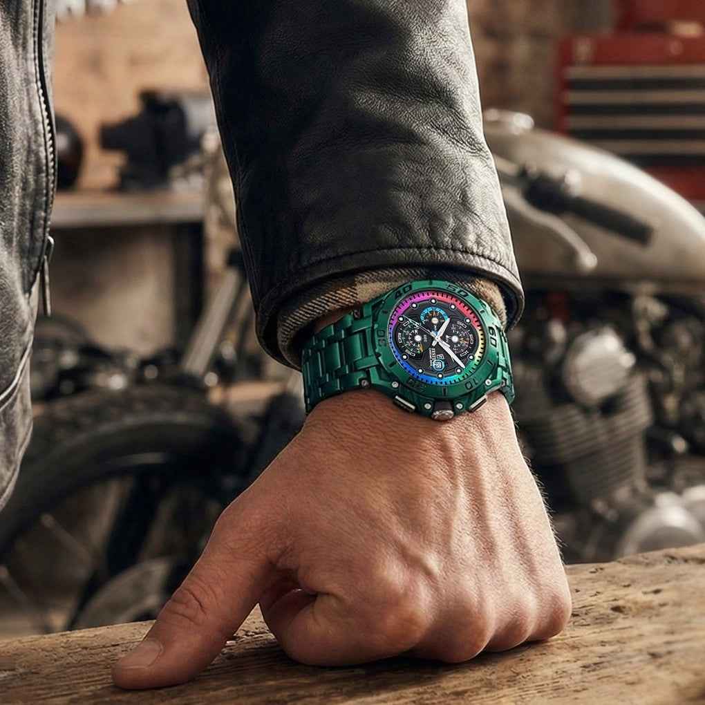 Herrenuhr Chrono Bike Spezialausgabe grün/bunt
