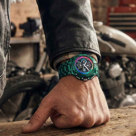 Herrenuhr Chrono Bike Spezialausgabe grün/bunt