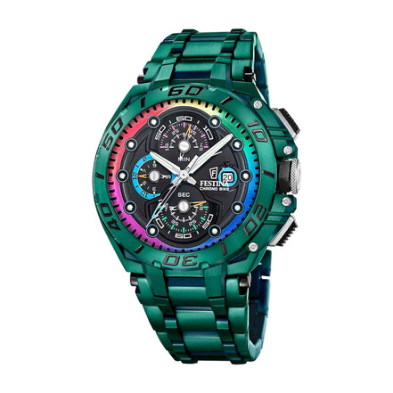 Herrenuhr Chrono Bike Spezialausgabe grün/bunt