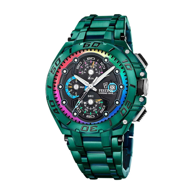 Herrenuhr Chrono Bike Spezialausgabe grün/bunt