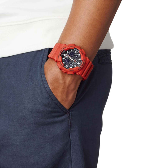 Uhr Herren "G-Shock" Resin-Armband, rot, schwarz GA-10